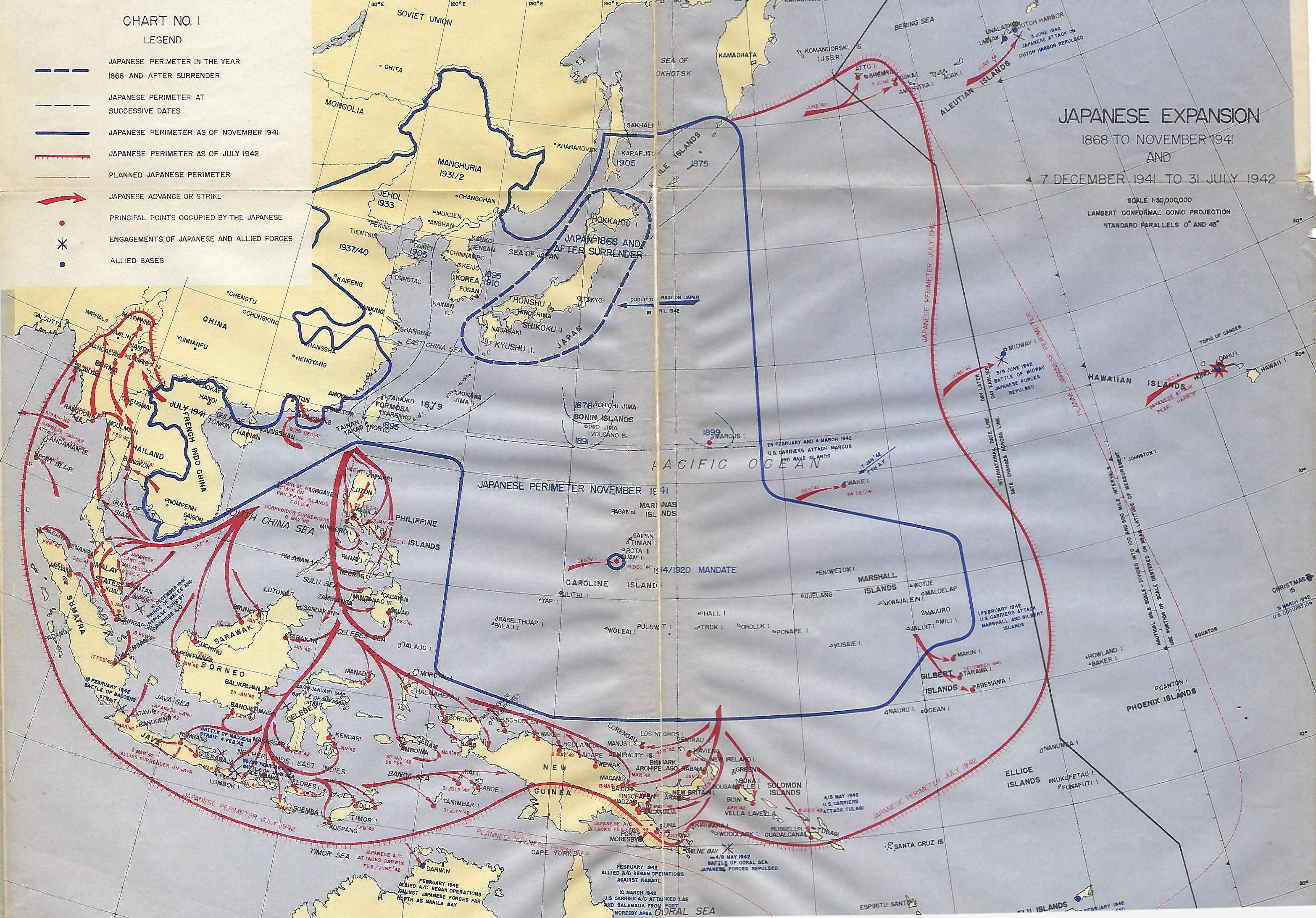 Japanese Expansion: 1868 to November 1941 and 7 December 1941 to 31 July 1942