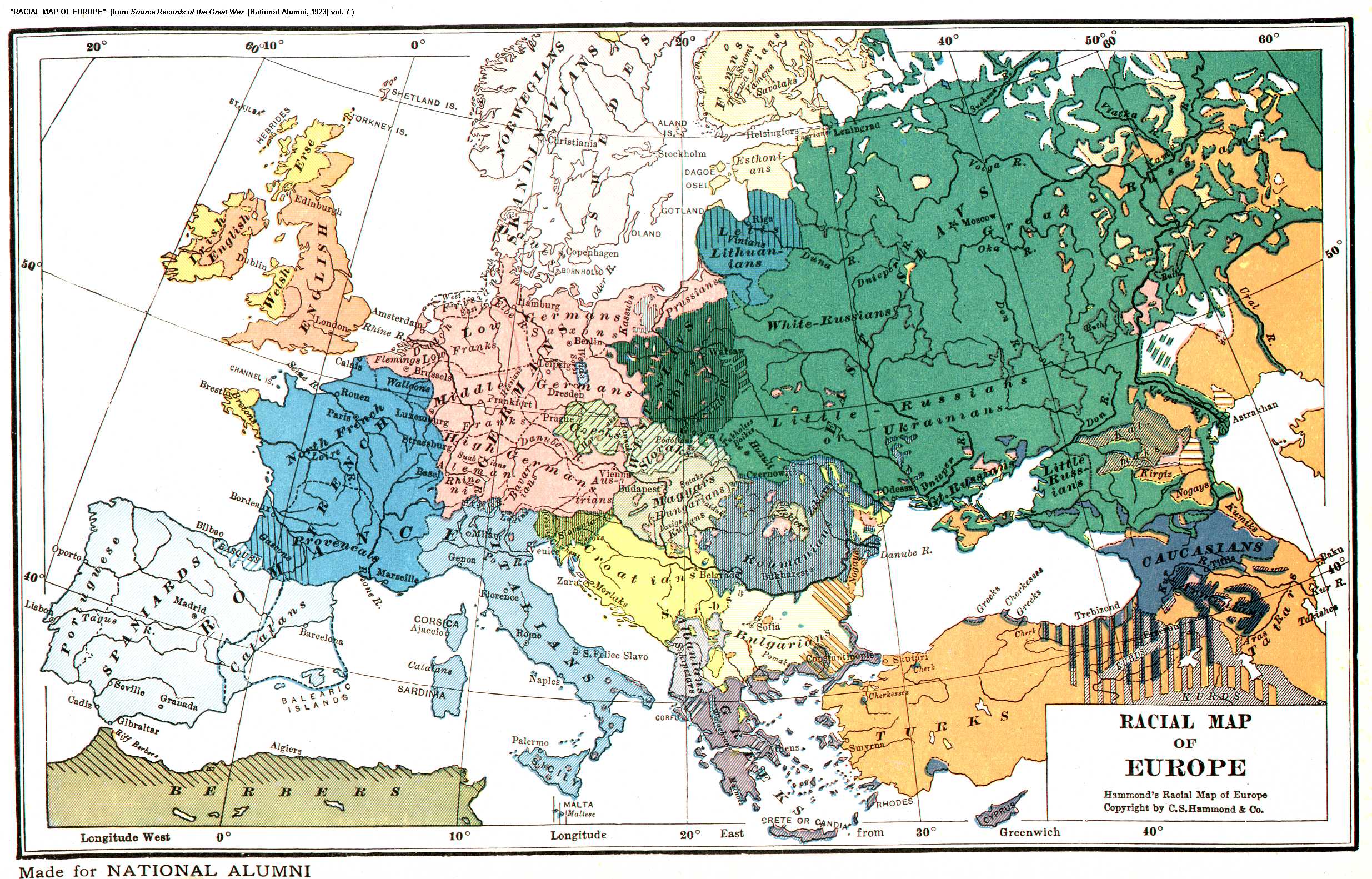 Racial Map of Europe, 1919